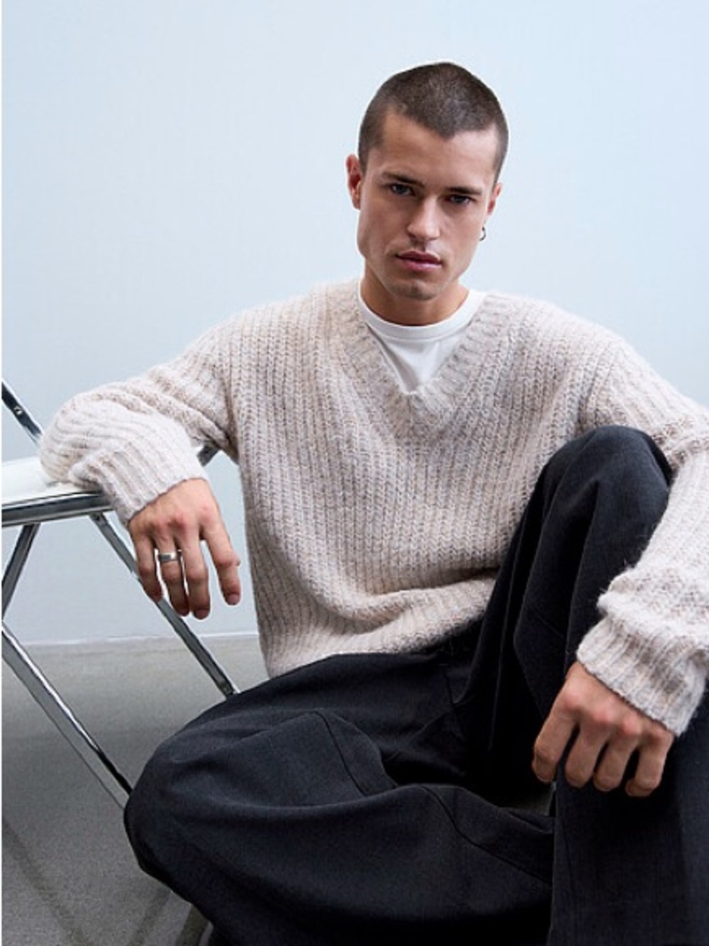 Simons Heathered rib-knit sweater Le 31 Studio capsule
Medium Cream Beige
